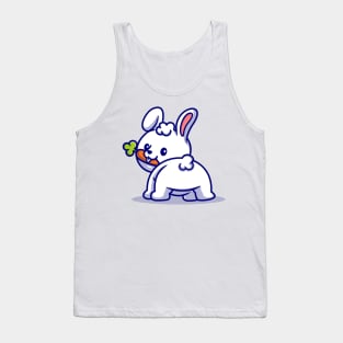 Cute Baby Rabbit Eating Carrot Cartoon Tank Top